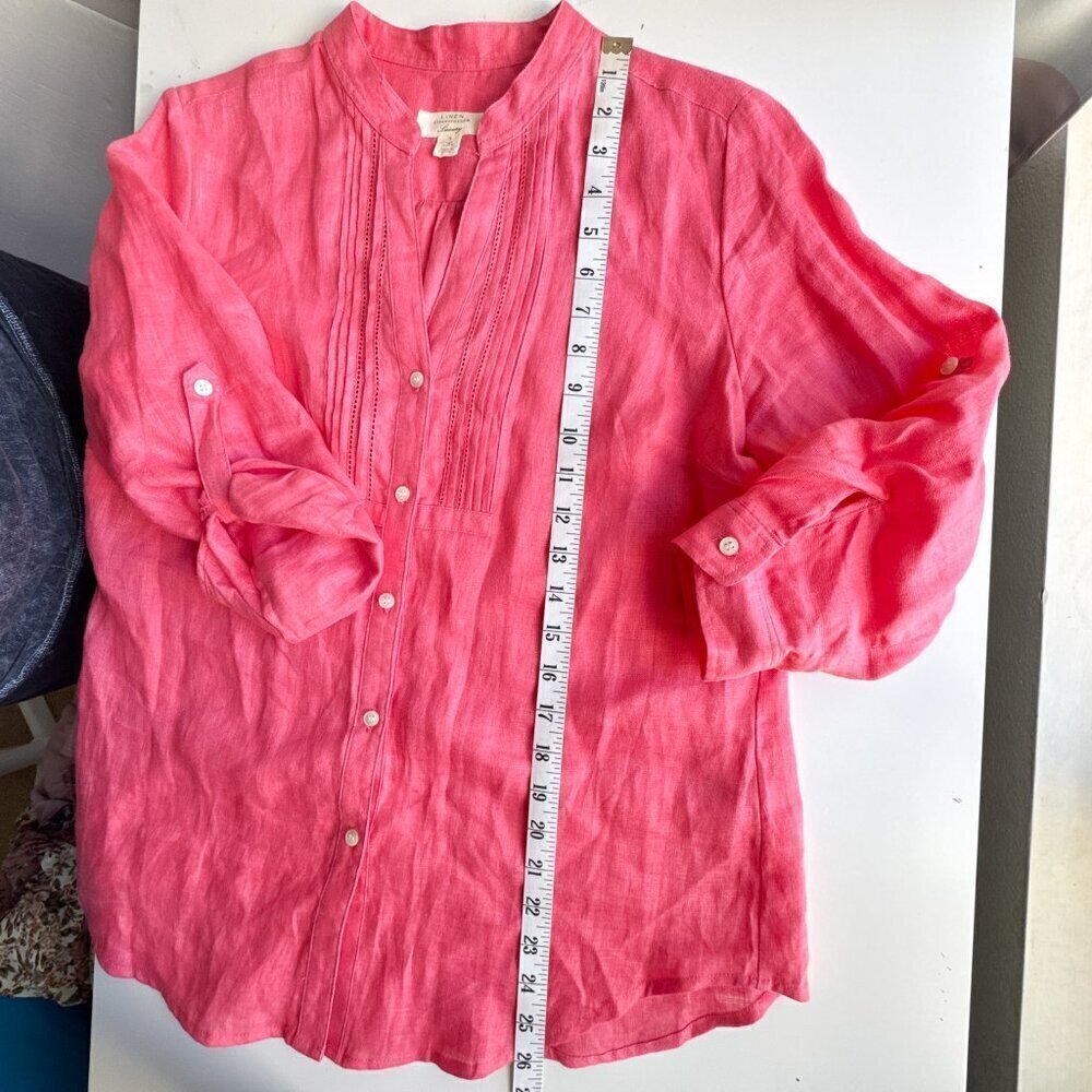 Charter Club Linen Luxury Pink Salmon Small Top Blouse - Picture 7 of 8